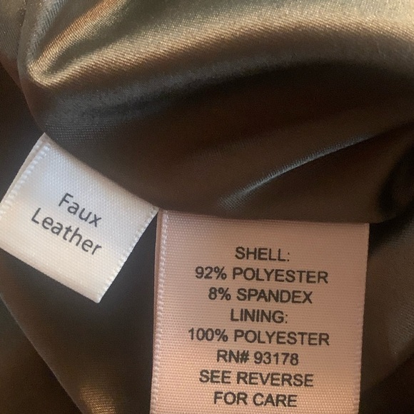 Philosophy Olive Green Faux Leather Zipper Jacket. Women’s size L - Picture 9 of 10